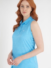 Calvin Klein Golf Blue Crackle Sleeveless Polo Shirt - Image 3 of 9