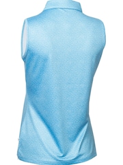 Calvin Klein Golf Blue Crackle Sleeveless Polo Shirt - Image 6 of 9