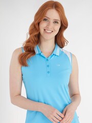 Calvin Klein Golf Blue Mohawk Sleeveless Polo Shirt - Image 1 of 8