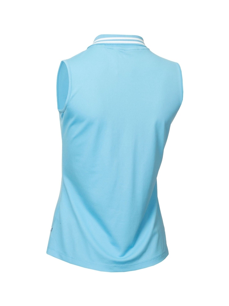 Calvin Klein Golf Blue Mohawk Sleeveless Polo Shirt - Image 6 of 8