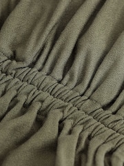 Khaki Green Ruched Jersey Midi Dress - Image 6 of 6