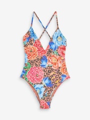 Слитный купальник с моделиром в области живота и глубоким вырезом Myleene Klass - Image 7 of 8