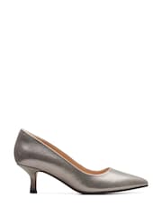 Clarks Silver Standard Fit (F) Violet55 Rae Wide Fit Shoes - Image 1 of 7
