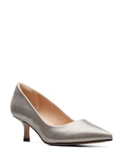 Clarks Silver Standard Fit (F) Violet55 Rae Wide Fit Shoes - Image 3 of 7