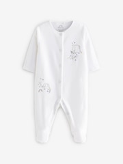White Velour Baby Sleepsuit (0mths-2yrs) - Image 4 of 6