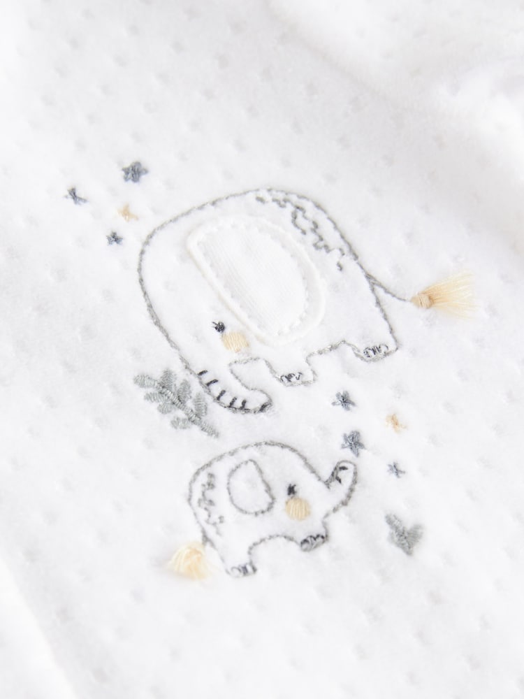 White Velour Baby Sleepsuit (0mths-2yrs) - Image 6 of 6