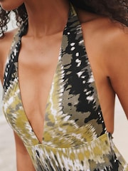 Knüpfbatik, Grün - Bauchformender Badeanzug mit tiefem Ausschnitt und geflochtenem Design hinten - Bild 4 von 6