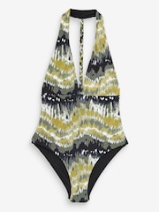 Knüpfbatik, Grün - Bauchformender Badeanzug mit tiefem Ausschnitt und geflochtenem Design hinten - Bild 6 von 6