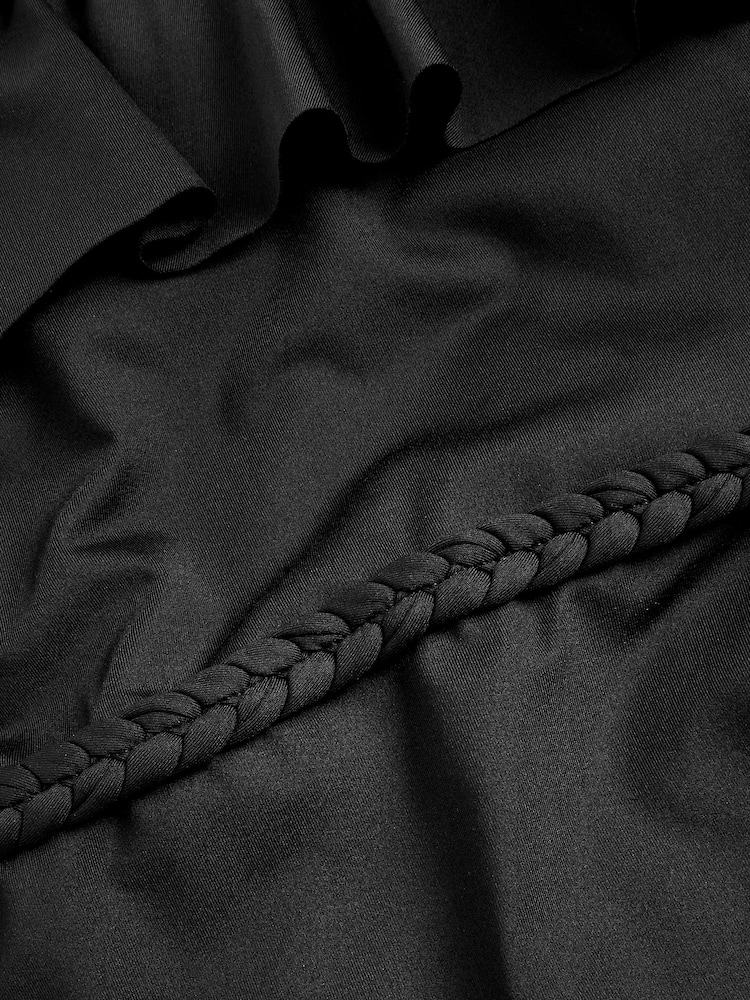 Black Frill Plaited Bandeau Tummy Shaping Control Swimsuit - Image 7 of 7