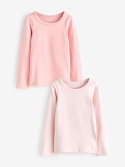 Pink Long Sleeved Vests 2 Pack (1.5-12yrs) - Image 1 of 3