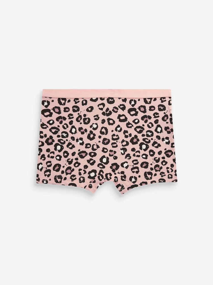 Pink Animal Print Short Briefs 5 Pack (2-16yrs) - Image 3 of 8