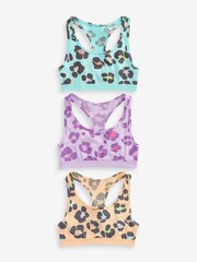 Bright Animal Print Racer Back Crop Tops 3 Pack (5-16yrs) - Image 1 of 6
