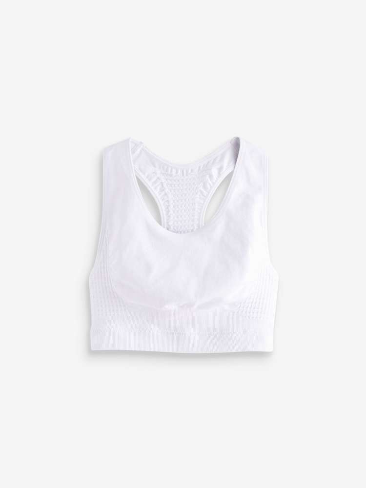 White Racer Sports Bra (7-16yrs) - Image 1 of 3