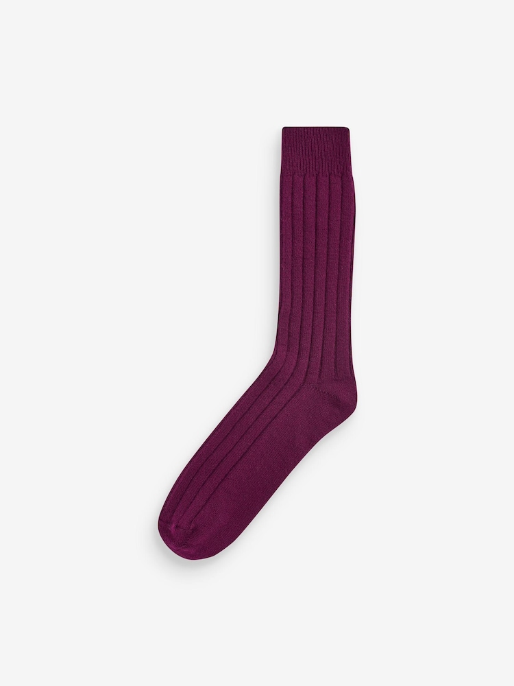 Pure Collection Herren Kaschmirsocken, Rot - Bild 2 von 2