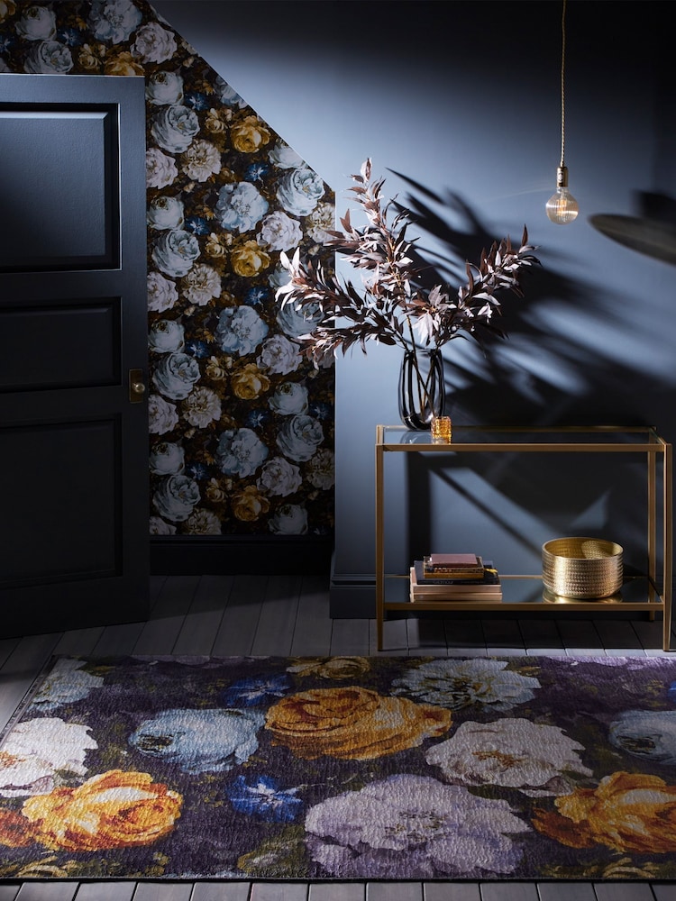 Grey Clarke & Clarke Floretta Rug - Image 1 of 4