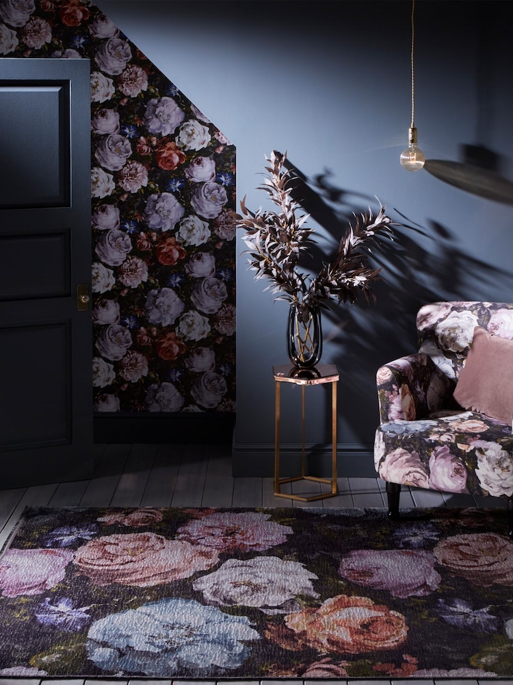 Grey Clarke & Clarke Floretta Rug - Image 1 of 4
