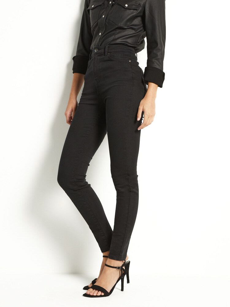 Black Single Button Lift, Slim & Shape Skinny Jeans - Image 2 of 6