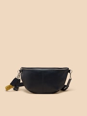 White Stuff Blue Sebby Leather Sling Cross-Body Bag - Image 1 of 4
