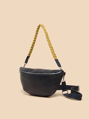 White Stuff Blue Sebby Leather Sling Cross-Body Bag - Image 3 of 4