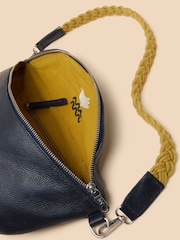 White Stuff Blue Sebby Leather Sling Cross-Body Bag - Image 4 of 4