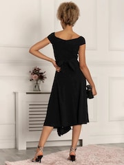 Jolie Moi Black Desiree Frill Fit & Flare Dress - Image 2 of 7