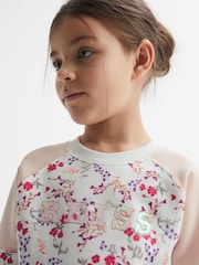 Reiss Pink Print Billy Floral Printed Crew Neck Jumper - Image 4 of 6