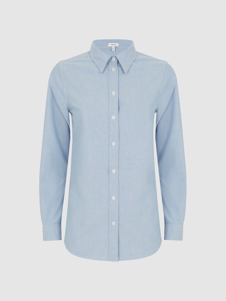 Reiss Blue Allie Fitted Oxford Shirt - Image 2 of 6