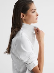 Reiss White Allie Fitted Oxford Shirt - Image 4 of 5