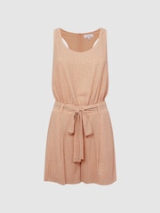 Reiss Nude Serena Embellished Sleeveless Playsuit - Image 2 of 6