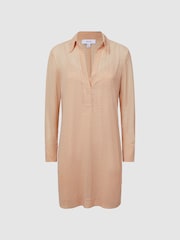 Reiss Nude Austin Embellished Mini Shirt Dress - Image 2 of 6