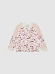 Reiss Pink Print Billy 9-12 yrs Floral Printed Crew Neck Jumper - Image 2 of 6