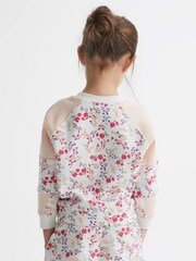 Reiss Pink Print Billy 9-12 yrs Floral Printed Crew Neck Jumper - Image 5 of 6