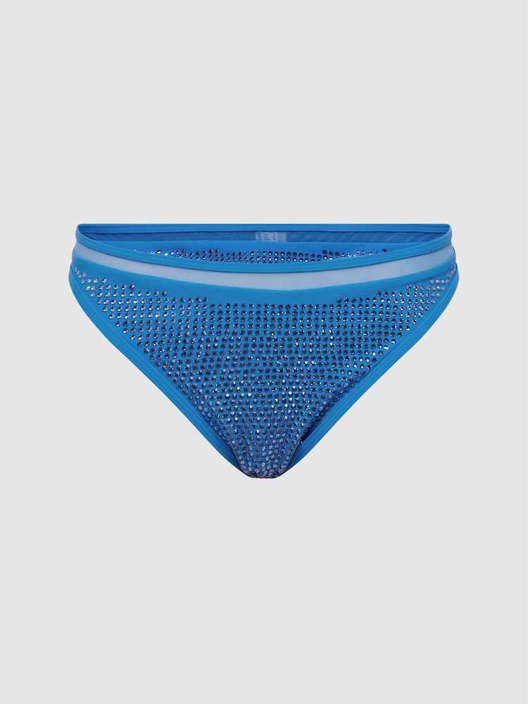 Reiss Blue Tyra Embellished Bikini Bottoms - Image 2 of 5