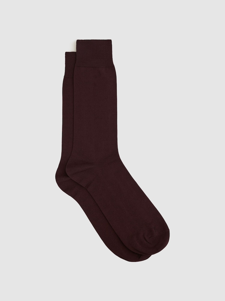 Reiss Bordeaux Mari Mercerised Cotton Blend Sock - Image 1 of 3