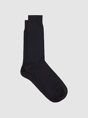 Reiss Navy Mari Mercerised Cotton Blend Sock - Image 1 of 3