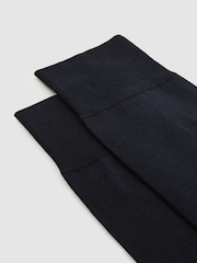 Reiss Navy Mari Mercerised Cotton Blend Sock - Image 2 of 3