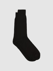 Reiss Black Mari Mercerised Cotton Blend Sock - Image 1 of 3