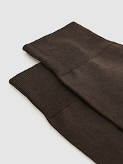 Reiss Chocolate Mari Mercerised Cotton Blend Sock - Image 2 of 3
