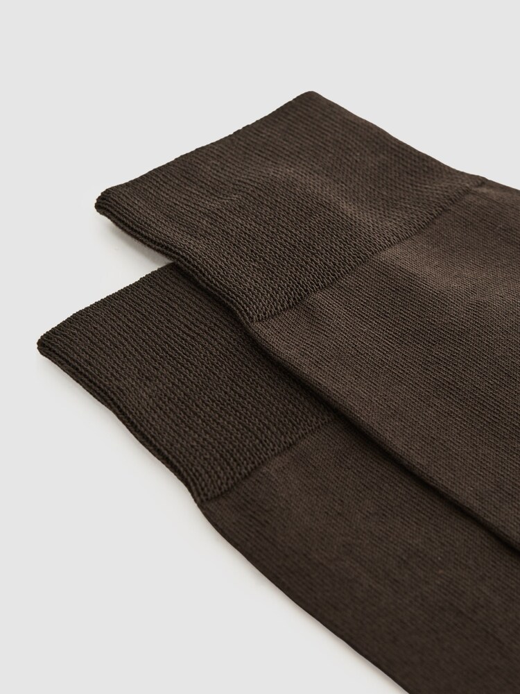 Reiss Chocolate Mari Mercerised Cotton Blend Sock - Image 2 of 3