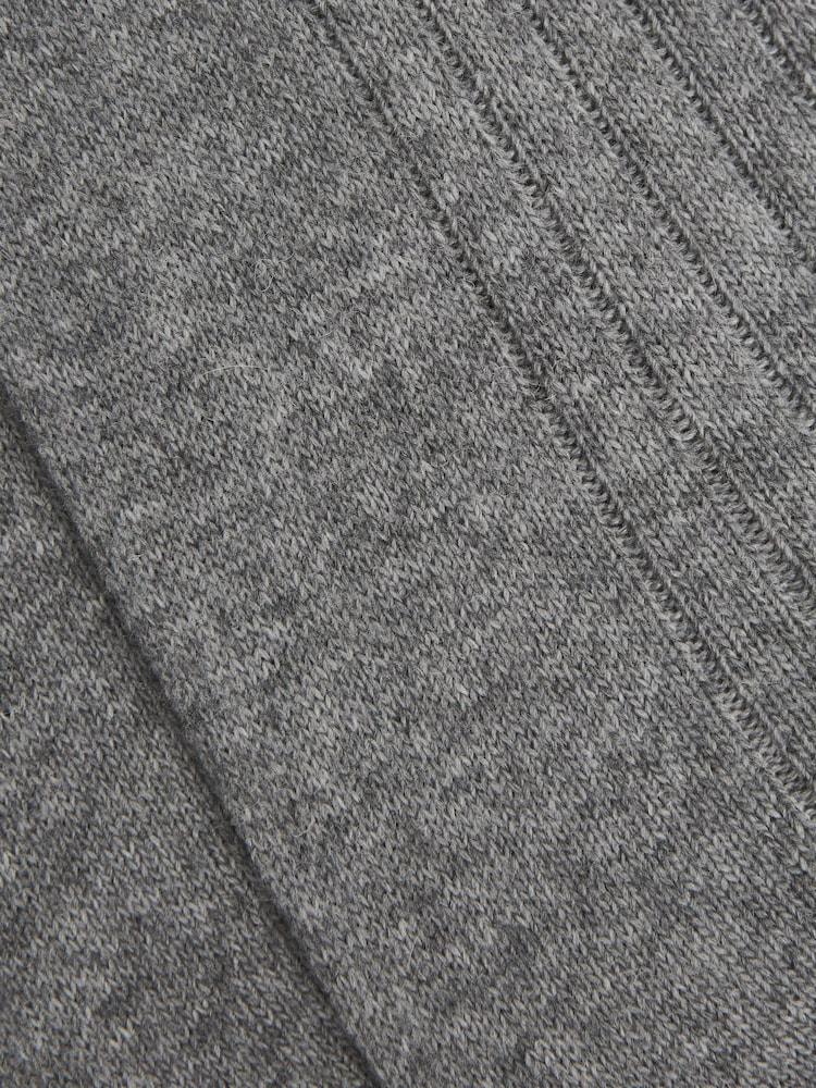 Reiss Soft Grey Cirby Wool-Cashmere Blend Ribbed Socks - Image 3 of 3