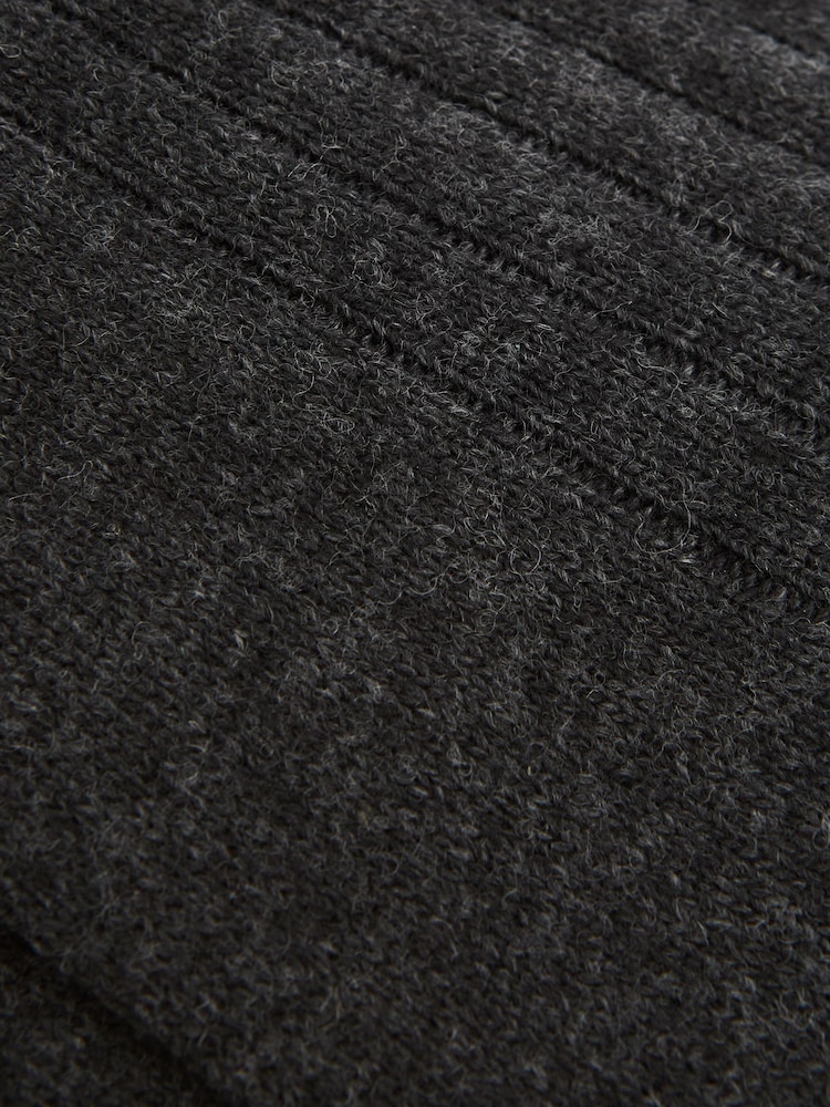 Carbón - Reiss Cirby Blend de lana y cachemira Calcetines acanalados - Imagen 3 de 3