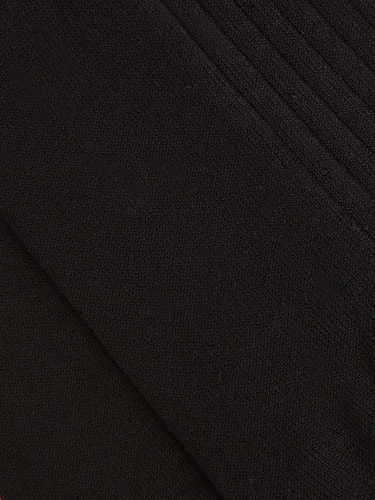 Reiss Black Feli Ribbed Mercerised Cotton Blend Sock - Image 3 of 3
