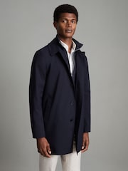 Reiss Navy Perrin Jacket With Removable Funnel-Neck Insert - Image 1 of 8