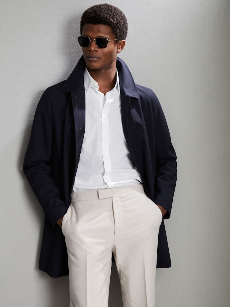 Reiss Navy Perrin Jacket With Removable Funnel-Neck Insert - Image 8 of 8