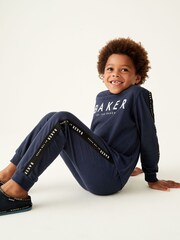 Baker by Ted Baker Navy 100% Cotton Pyjamas Set - Image 1 of 8