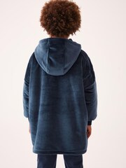 Baker by Ted Baker Navy Borg Lined Hooded Blanket - Image 4 of 8
