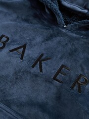 Baker by Ted Baker Navy Borg Lined Hooded Blanket - Image 7 of 8