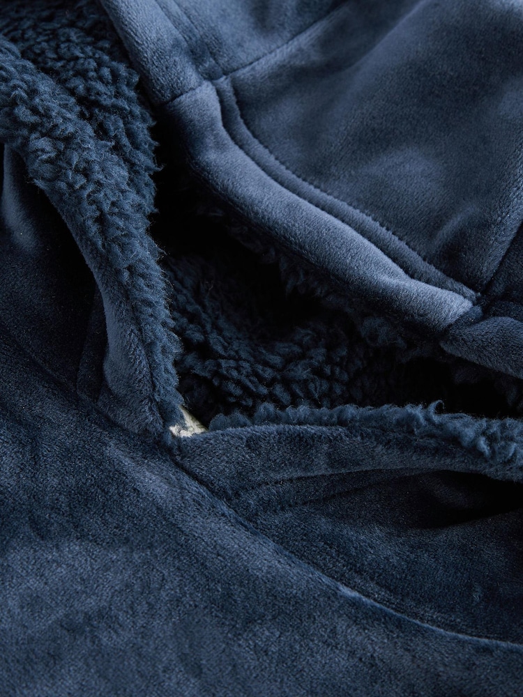 Baker by Ted Baker Navy Borg Lined Hooded Blanket - Image 8 of 8