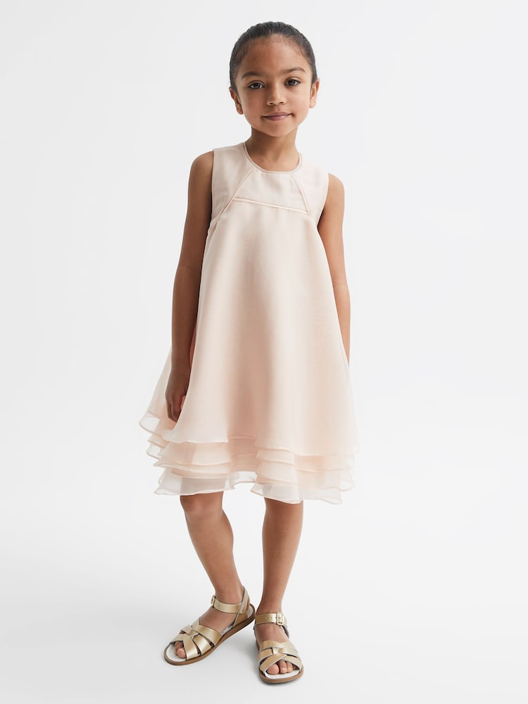 Reiss Pink Alexis Layered Tulle Dress - Image 1 of 6