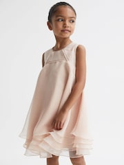 Reiss Pink Alexis Layered Tulle Dress - Image 3 of 6
